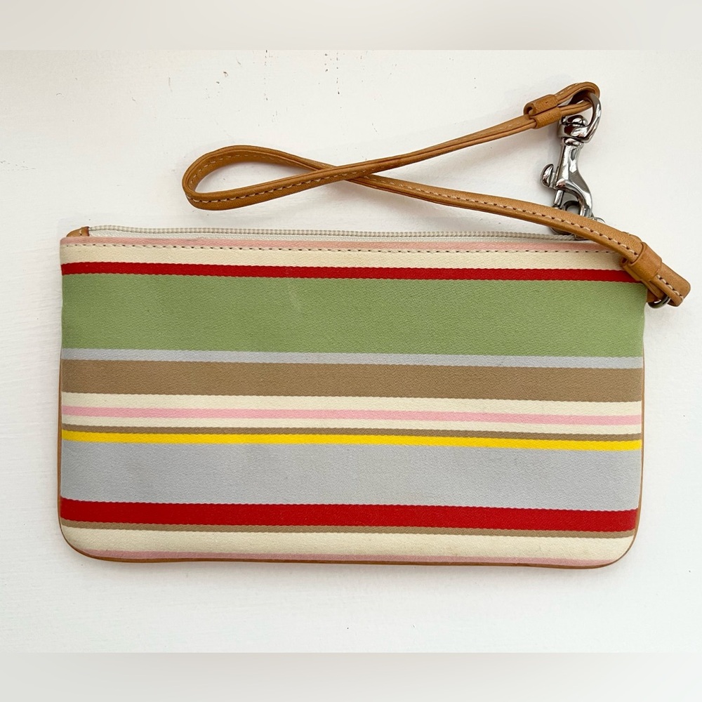 Coach Colorful Striped Wristlet